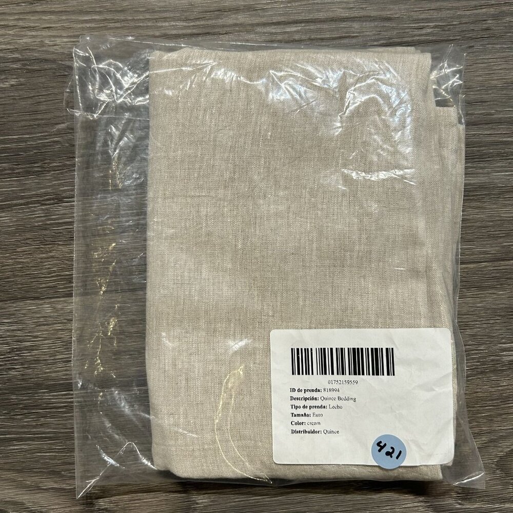 NWOT Quince European Linen Euro Sham Natural Chambray 26x26 Pillow Case - Picture 7 of 9